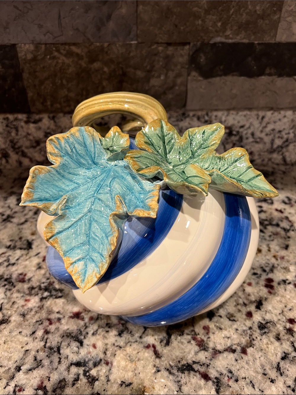 MACKENZIE-CHILDS Royal Swirl Twisted-Stem Pumpkin. New in Box. - Picture 8 of 12